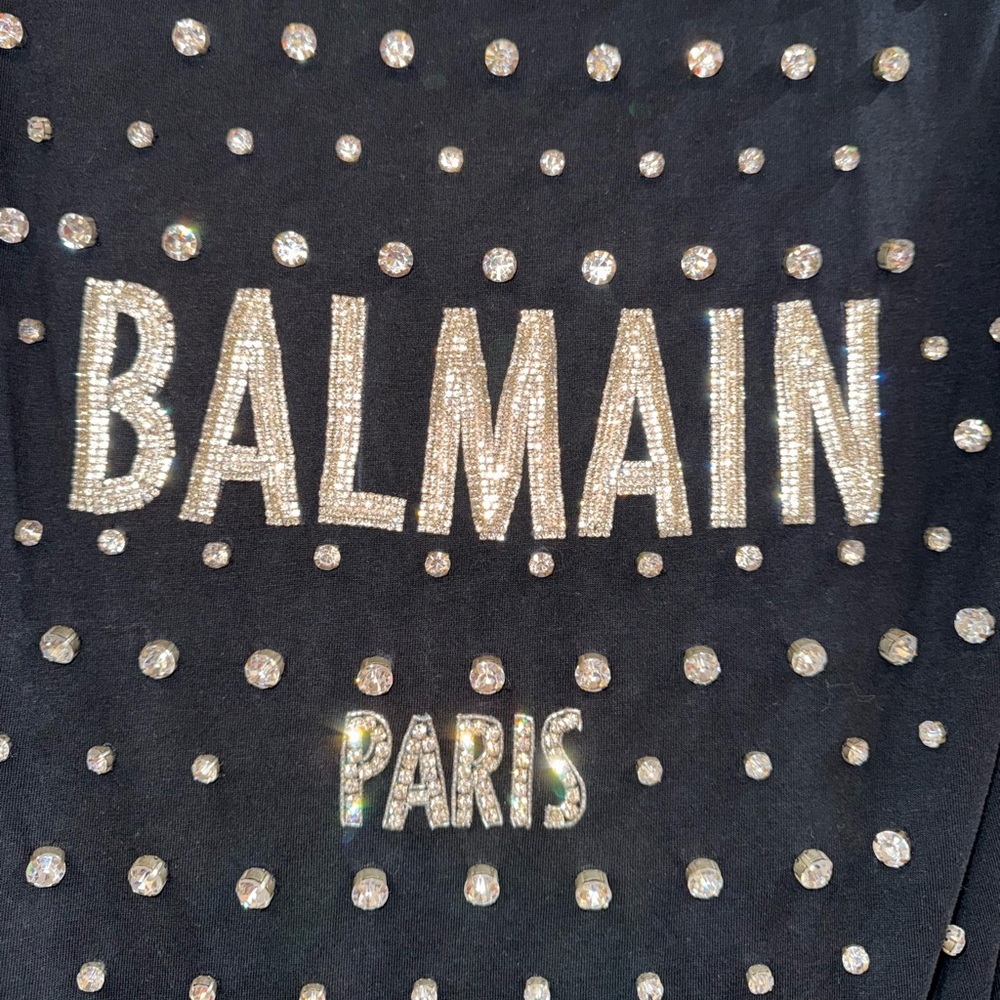 Balmain Paris Crystal embellished black tank - 38 - Picture 5 of 11